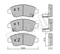 Pastillas de freno 22-0175-0 METELLI para HONDA CRX III CIVIC V Hatchback