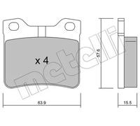 Pastillas de freno 22-0192-1 METELLI para PEUGEOT 406 406 Break 406 Coupé 607