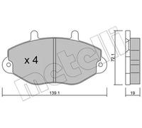 Pastillas de freno 22-0195-0 METELLI para FORD TRANSIT Autobús TRANSIT Furgoneta