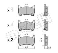 Pastillas de freno 22-0196-0 METELLI para MAZDA KIA