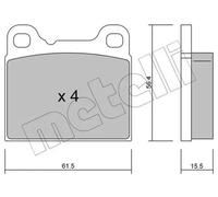 Pastillas de freno 22-0200-0 METELLI para VOLVO 740 760 740 Kombi 760 Kombi 940