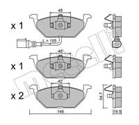 metelligroup 22-0211-2 Pastillas de Freno, Made in Italy, Repuestos para Automóviles, Certificación ECE R90, sin Cobre