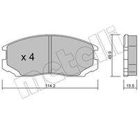 Pastillas de freno 22-0221-0 METELLI para MITSUBISHI PROTON