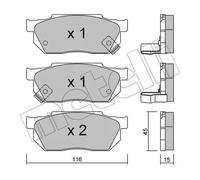 Pastillas de freno 22-0247-1 METELLI para HONDA CIVIC III Hatchback CRX I