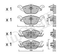 METELLI Juego de 4 pastillas de freno para VAUXHALL: Astra & OPEL: Astra (Ref: 22-0257-0)