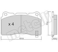 Pastillas de freno 22-0288-8 METELLI para TESLA MODEL S MODEL X
