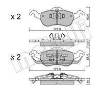 Pastillas de freno 22-0291-0 METELLI para FORD FOCUS I FOCUS I Sedán