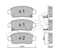 Pastillas de freno 22-0292-0 METELLI para TOYOTA DAIHATSU