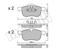 Pastillas de freno 22-0309-0 METELLI para VOLVO S80 I XC70 I Cross Country S60 I