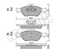 Pastillas de freno 22-0316-0 METELLI para FORD MAZDA