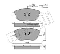 METELLI Juego de 4 pastillas de freno para FIAT: Punto, Doblo, Qubo, Fiorino, Bravo & LANCIA: Delta & ABARTH: 500 (Ref: 22-0322-3)