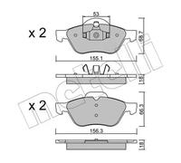 METELLI Juego de 4 pastillas de freno para RENAULT: Laguna, Wind (Ref: 22-0335-0)