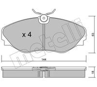 Pastillas de freno 22-0338-0 METELLI para RENAULT ESPACE III AVANTIME