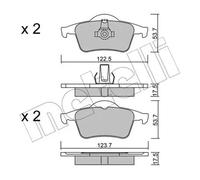Pastillas de freno 22-0348-0 METELLI para VOLVO S80 I XC70 I Cross Country S60 I