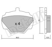 METELLI Juego de 4 pastillas de freno para LAND ROVER: Range Rover, Defender, Discovery (Ref: 22-0353-0)