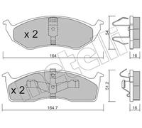 Pastillas de freno 22-0356-1 METELLI para CHRYSLER DODGE