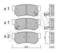 Pastillas de freno 22-0365-0 METELLI para KIA HYUNDAI