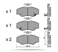 Pastillas de freno 22-0366-0 METELLI para HYUNDAI H100 Autobús H100 Furgoneta