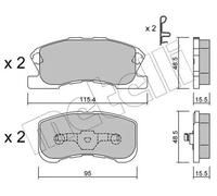 Pastillas de freno 22-0381-0 METELLI para DAIHATSU SIRION YRV
