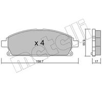 METELLI Juego de 4 pastillas de freno para NISSAN: X-Trail (Ref: 22-0406-0)