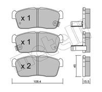 Pastillas de freno 22-0415-0 METELLI para SUZUKI DAIHATSU SUBARU NISSAN