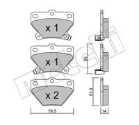 Pastillas de freno 22-0424-0 METELLI para TOYOTA CELICA Coupé YARIS VERSO YARIS