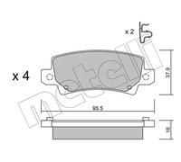 Pastillas de freno 22-0447-0 METELLI para TOYOTA COROLLA COROLLA Station Wagon