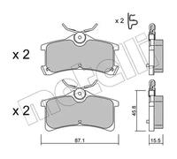 Pastillas de freno 22-0449-0 METELLI para TOYOTA COROLLA Station Wagon COROLLA