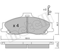 Pastillas de freno 22-0479-0 METELLI para FORD MAZDA