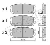 Pastillas de freno 22-0507-0 METELLI para HYUNDAI TERRACAN