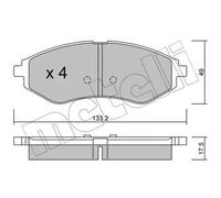 Pastillas de freno 22-0508-0 METELLI para CHEVROLET DAEWOO