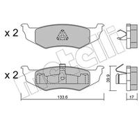 Pastillas de freno 22-0522-0 METELLI para CHRYSLER DODGE
