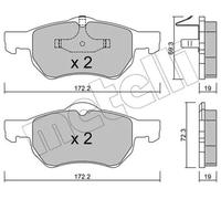 Juego De Pastillas De Freno Metelli 22-0523-0 para Chrysler Eje Delantero