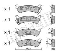 Pastillas de freno 22-0527-0 METELLI para JEEP GRAND CHEROKEE I
