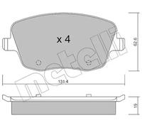 Pastillas de freno 22-0547-0 METELLI para SKODA SEAT VW