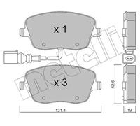 Pastillas de freno 22-0547-1 METELLI para SKODA SEAT VW