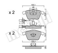 Pastillas de freno 22-0549-1 METELLI para AUDI SEAT