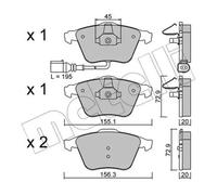 Pastillas de freno 22-0549-4 METELLI para VW AUDI