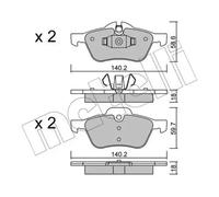 METELLI Juego de 4 pastillas de freno para MINI: MINI (Ref: 22-0555-0)