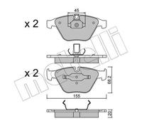 Pastillas de freno 22-0558-4 METELLI para BMW X1 3 3 Touring 3 Coupé Z4 Roadster