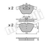 Pastillas de freno 22-0558-6 METELLI para BMW 3 Touring 3 X1 3 Coupé