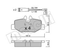 Pastillas de freno 22-0576-0K METELLI para MERCEDES-BENZ VITO / MIXTO Furgoneta
