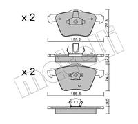 Pastillas de freno 22-0599-0 METELLI para VOLVO XC90 I