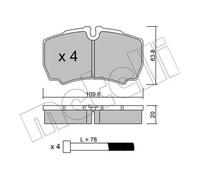 Pastillas de freno 22-0604-0 METELLI para FORD IVECO