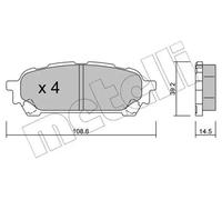 Pastillas de freno 22-0613-0 METELLI para SUBARU IMPREZA Sedán