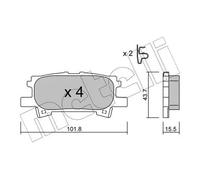 Pastillas de freno 22-0619-0 METELLI para LEXUS RX