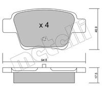 Pastillas de freno 22-0639-0 METELLI para PEUGEOT CITROËN