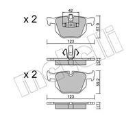 Pastillas de freno 22-0643-0 METELLI para BMW X1 3 Descapotable 3 3 Touring