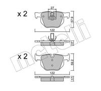 Pastillas de freno 22-0644-0 METELLI para BMW 5 5 Touring 6 6 Descapotable