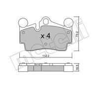 metelligroup 22-0655-0 - Made in Italy - Pastillas de Freno